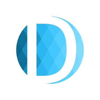 Harf yazı tipi logosu düşük polyester tarzı. Web afişi, iş sunumu, reklam materyali için vektör illüstrasyonu.