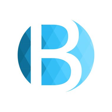 Harf yazı tipi logosu düşük polyester tarzı. Web afişi, iş sunumu, reklam materyali için vektör illüstrasyonu.