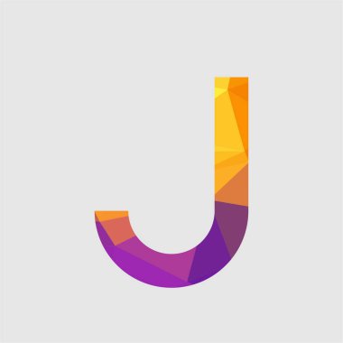 Harf yazı tipi logosu düşük polyester tarzı. Web afişi, iş sunumu, reklam materyali için vektör illüstrasyonu.