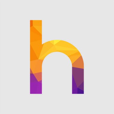 Harf yazı tipi logosu düşük polyester tarzı. Web afişi, iş sunumu, reklam materyali için vektör illüstrasyonu.