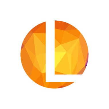 Harf yazı tipi logosu düşük polyester tarzı. Web afişi, iş sunumu, reklam materyali için vektör illüstrasyonu.