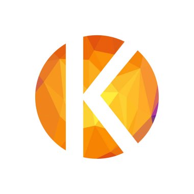 Harf yazı tipi logosu düşük polyester tarzı. Web afişi, iş sunumu, reklam materyali için vektör illüstrasyonu.