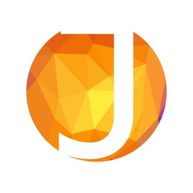 Harf yazı tipi logosu düşük polyester tarzı. Web afişi, iş sunumu, reklam materyali için vektör illüstrasyonu.