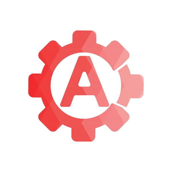 Bokstavstypsnitt Logotyp Låg Poly Stil Koncept Vektor Illustration För Web — Stock vektor