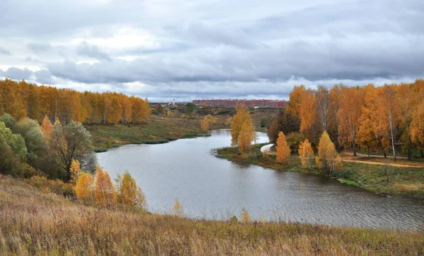 Nuvoloso autunno d'oro della Russia centrale — Foto Stock