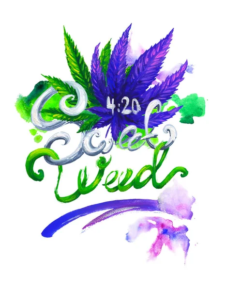Smoking weed at 4-20 illustration concept — Stock Photo, Image