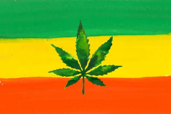Cannabis en rastafariaanse vlag vector achtergrond — Stockvector