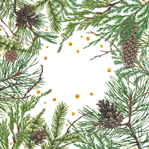 Fond de Noël. Illustration aquarelle — Photo