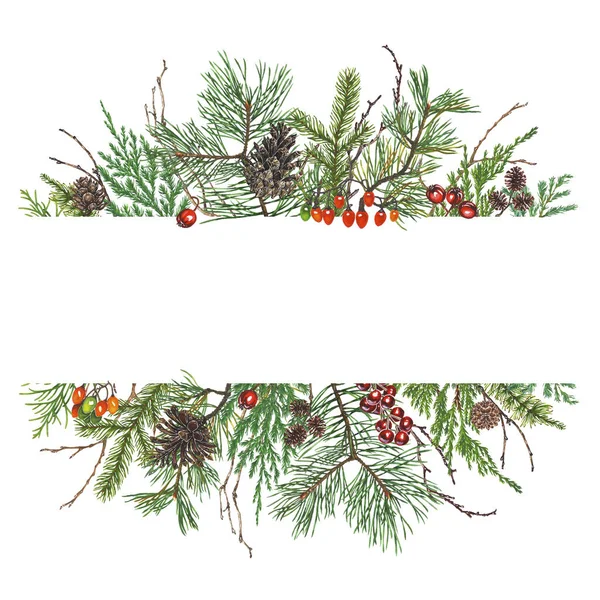 크리스마스 배경. 수채 색 삽화 — 스톡 사진