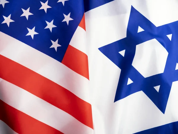 Flaggen der Vereinigten Staaten von Amerika und Israel Stockfoto