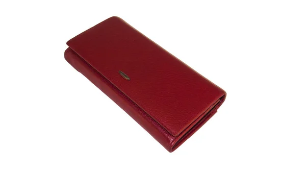 Closed Red Leather Wallet — Stock Photo, Image