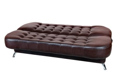 Dark brown leatherette sofa bed clipart