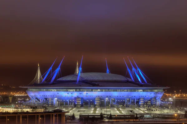 Football Stadium At Night for 2018 FIFA World Cup Russia. — Stock Photo, Image
