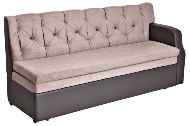 Katlama çekyat kanepe üzerinde beyaz izole depolama alanına sahip olan.