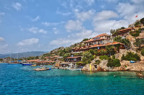 Kaleköy Köyü veya Türk Adası Kekova Simena. — Stok fotoğraf