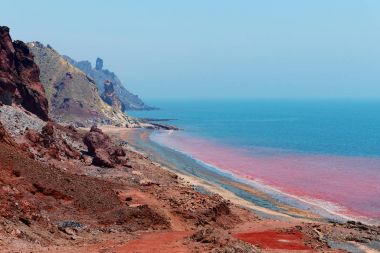 Kırmızı kıyısında İran Hürmüz Adası il: Hormozgan, Iran