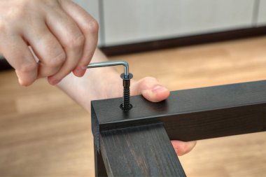 Vida mobilya vida ahşap tahta istimal belgili tanımlık hex anahtar içine.
