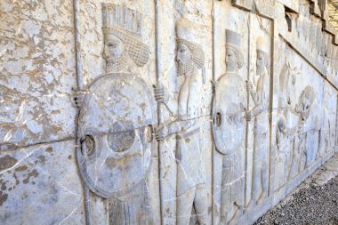 Ölümsüzler Pers savaşçıları bas Rölyef Darius Sarayı, Persepolis '