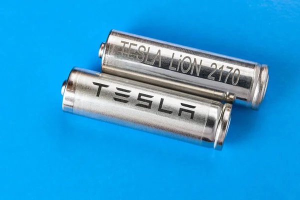 Pilas de batería de iones de litio de grado automotriz a Tesla . —  Fotos de Stock