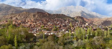Abyaneh Köyü, Isfahan Eyaleti, Iran panoramik manzaralı.