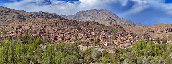Old historical mountain village Abyaneh in Iran.