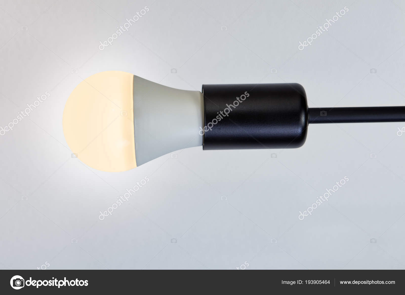 Bulb Holder With Black Metal Extension And Led Lamp Stock Photo Bulb Holder With Black Metal Extension And Led Lamp