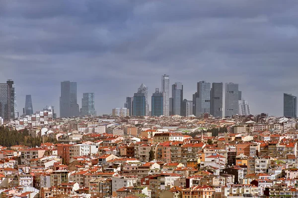 Istambul Turquia Fevereiro 2020 Vista Distrito Beyoglu Arranha Céus Segundo — Fotografia de Stock