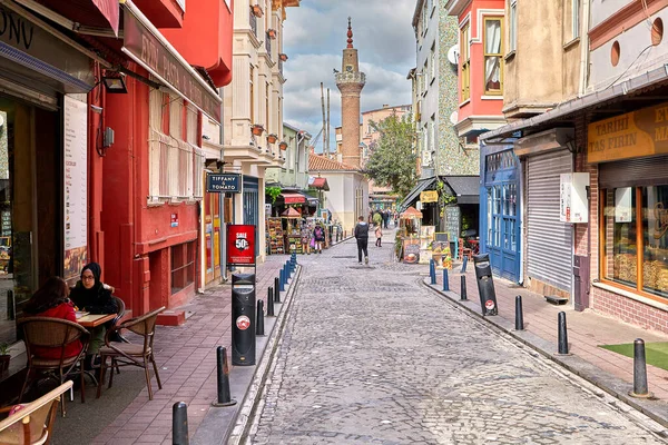 Estambul Turquía Febrero 2020 Calle Vodina Barrio Balat Fatih Con — Foto de Stock