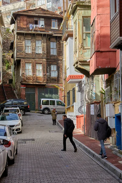 Estambul Turquía Febrero 2020 Calle Kiremit Barrio Balat Barrio Judío — Foto de Stock