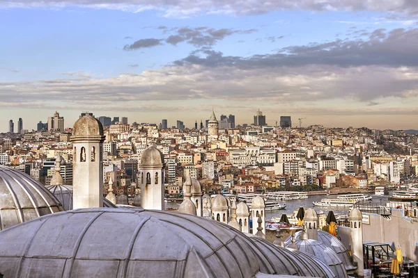 Istambul Turquia Fevereiro 2020 Vista Deck Observação Mesquita Suleymaniye Bairro — Fotografia de Stock