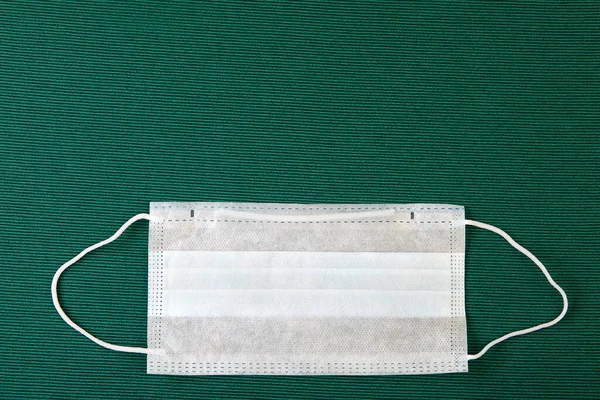 White Medical Facial Surgical Mask Individual Tissue Disposable Respiratory Protection — Stock Photo, Image