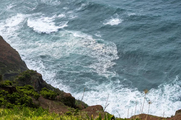 Cliff Ocean White Water Azores Portugal — Stock Photo, Image