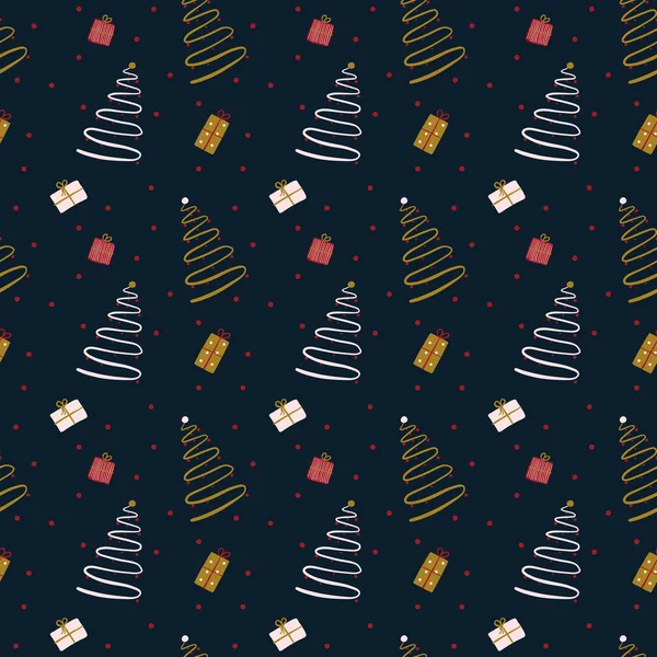 手描きのクリスマスのパターン — ストックベクタ