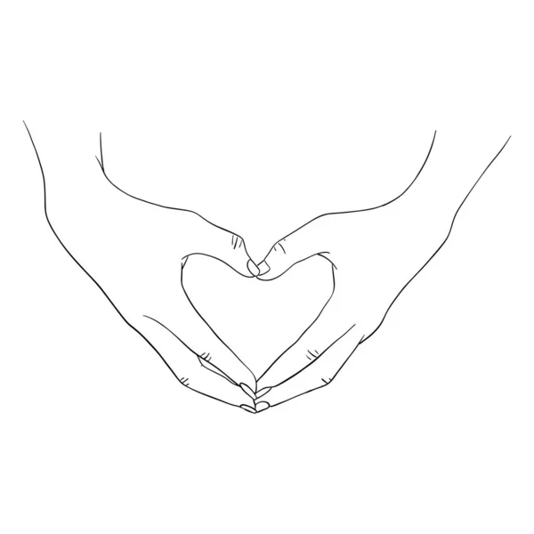 Sketch of hands, Hand drawn vector line art illustration — Stock Vector