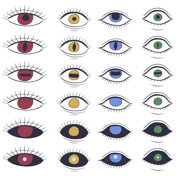 Ondskan ser ögon symbol naiva set. Födelsedatum — Stock vektor