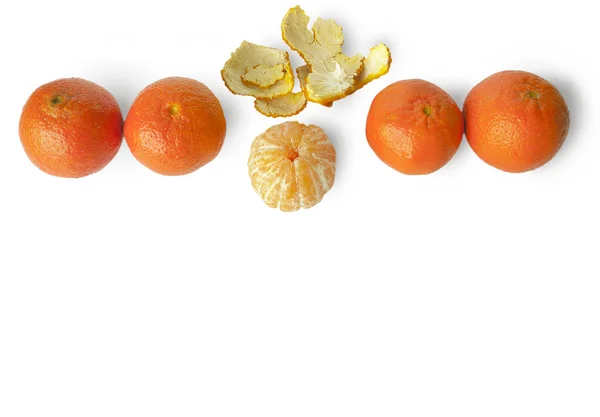 Tangerines on a white background 8 — Stock Photo, Image