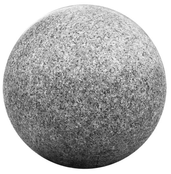 白い背景に花こう岩の灰色のボールを研磨 — ストック写真