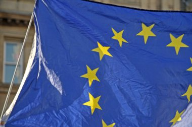 European flag at a leeds for europe anti brexit demonstration