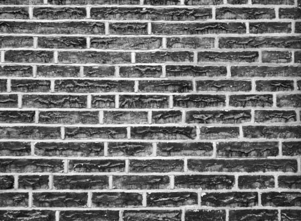 Old Wall Made Black Stone Bricks Grey Cement — Stock Photo, Image