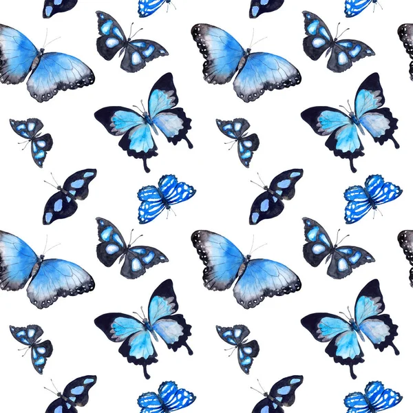 Vlinders. Naadloze achtergrond. Aquarel — Stockfoto