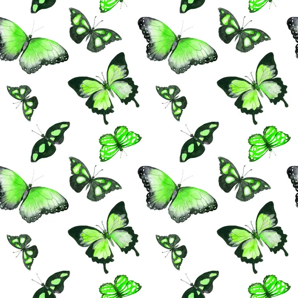 Butterflies. Seamless background. Watercolor — Stock Photo, Image