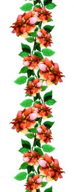 Renkli gül çiçek ile çiçek sorunsuz şerit sınır