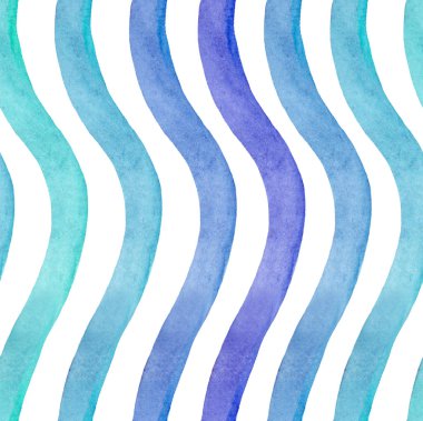 Dalga geçmiş. Dikişsiz suluboya desen