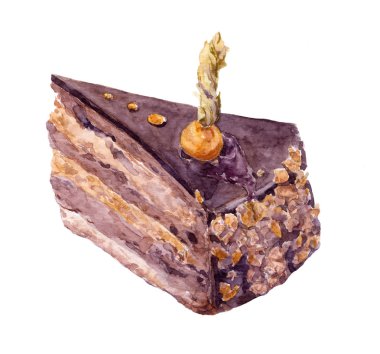 Zemin-kiraz berry, suluboya ile çikolata-pralin kek