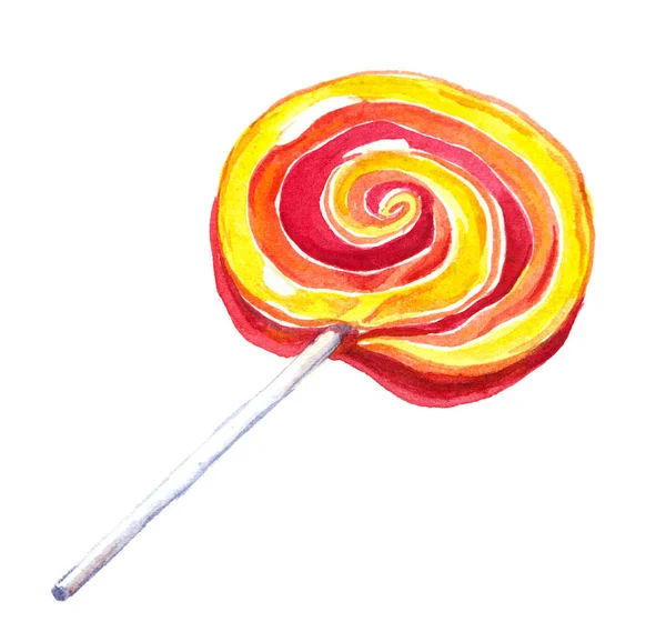 Lollypop kuning dan merah. Warna Air — Stok Foto