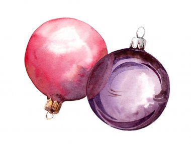 Noel baubles. Suluboya