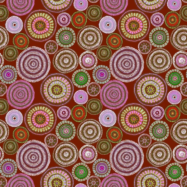 Australian design with dots - circles, waves. Seamless pattern