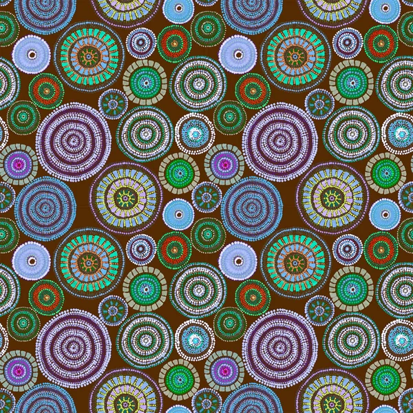 Австралийский дизайн с точками - круги, волны. Бесшовный рисунок — стоковое фото