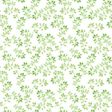 Yeşil yaprakları. Yinelenen desen. Suluboya