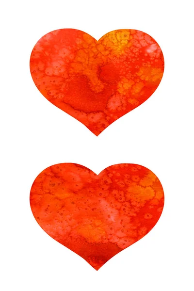 Coeur aquarelle rouge pour la Saint Valentin avec texture aquarelle — Photo